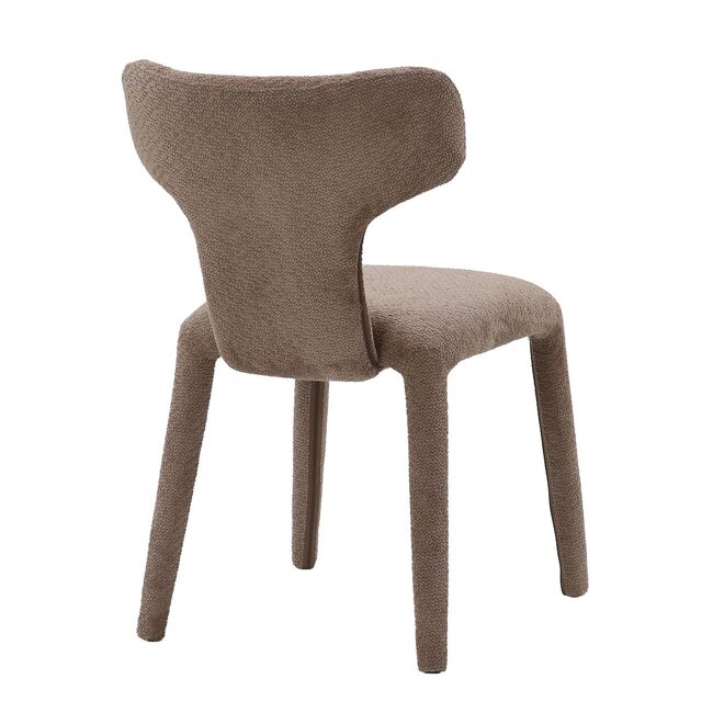 Homerebels Collection Japandi eetkamerstoel bruin volledig gestoffeerd – minimalistisch design met comfortabele zit