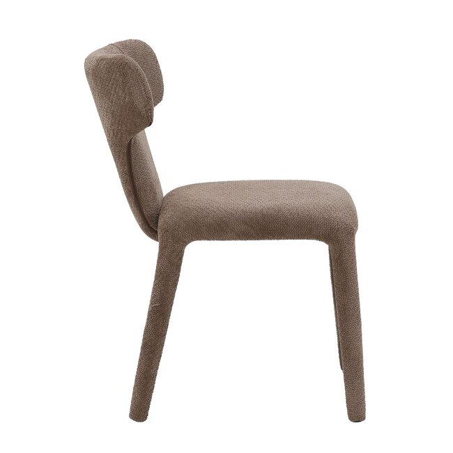 Homerebels Collection Japandi eetkamerstoel bruin volledig gestoffeerd – minimalistisch design met comfortabele zit