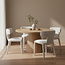Homerebels Collection Japandi eetkamerstoel wit volledig gestoffeerd – minimalistisch design met comfortabele zit
