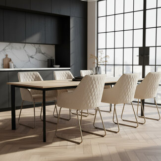 Homerebels Collection Eetkamerstoel Frisco Drive - Beige