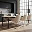 Homerebels Collection  Eetkamerstoel Frisco Drive - Beige eetkamerstoel met beige poten - Luxe linnen beige stoel