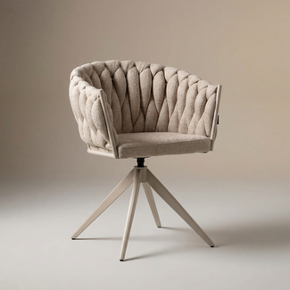 Homerebels Collection Wave Chair - Ultra Beige - 360° draaiend frame