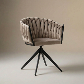 Homerebels Collection Wave Chair - Sand White - 360° draaiend frame