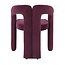 Homerebels Collection Bordeauxrode eetkamerstoel Niru met armleuning – Aubergine velvet eetkamerstoel in Japandi stijl