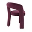 Homerebels Collection Bordeauxrode eetkamerstoel Niru met armleuning – Aubergine velvet eetkamerstoel in Japandi stijl
