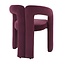 Homerebels Collection Bordeauxrode eetkamerstoel Niru met armleuning – Aubergine velvet eetkamerstoel in Japandi stijl