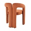 Homerebels Collection Oranje eetkamerstoel met armleuning Niru - Terracotta velvet eetkamerstoel