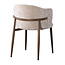 Pole to Pole Beige stoffen eetkamerstoel met armleuning — Osaka japandi stoel met houtlook poten en zachte bekleding