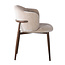 Pole to Pole Beige stoffen eetkamerstoel met armleuning — Osaka japandi stoel met houtlook poten en zachte bekleding