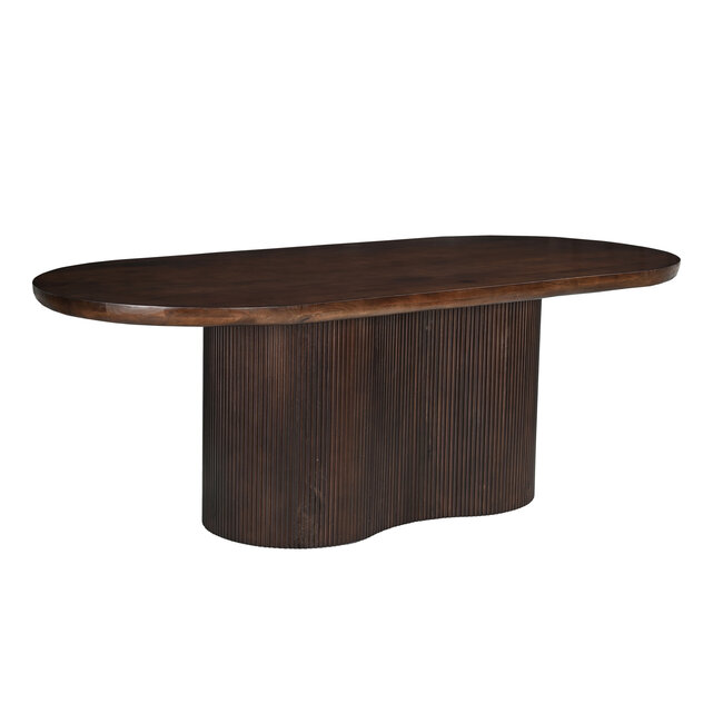 Homerebels Collection Eettafel Sevilla – Ovale Eettafel 6 tot 10 Personen – Duurzaam Hardhout – Bruin