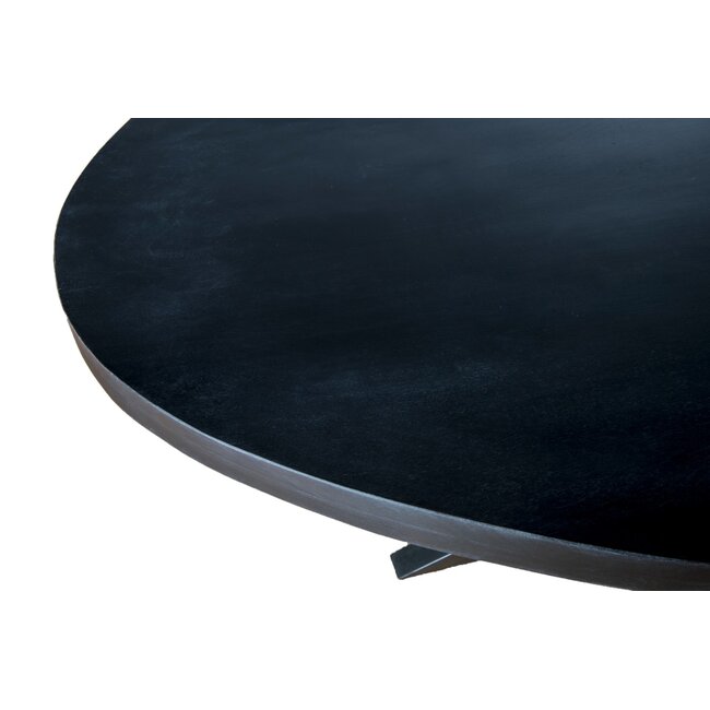 Livingfurn Ovalen eettafel Kala in zwart van mangohout
