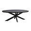 Homerebels Collection Eettafel Kala Zwart – Ovale Eettafel van Mangohout – Stalen onderstel – 160, 180, 210 of 240 cm