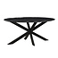 Homerebels Collection Eettafel Marble – Zwarte Ovale Marmeren Eettafel met Stalen Onderstel – 180x90 cm – 6 Personen