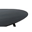 Homerebels Collection Eettafel Oslo – Zwarte Ovale Eettafel van Acaciahout met Stalen Onderstel – 200x100 cm – 6 Personen