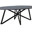 Homerebels Collection Eettafel Oslo – Zwarte Ovale Eettafel van Acaciahout met Stalen Onderstel – 200x100 cm – 6 Personen