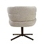 Livingfurn Luxe beige eetkamerstoel Blake – draaibare stoffen eetkamerstoel met armleuning en pocketvering