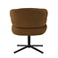 Livingfurn Luxe caramel eetkamerstoel Blake – draaibare stoffen eetkamerstoel met armleuning en pocketvering