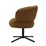 Livingfurn Luxe caramel eetkamerstoel Blake – draaibare stoffen eetkamerstoel met armleuning en pocketvering