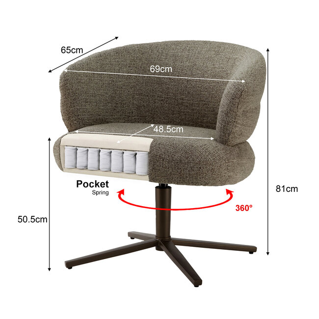 Livingfurn Eetkamerstoel Blake - Desert