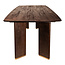 PTMD Bruine eettafel van massief mangohout met gouden poten | PTMD Liber | 200, 240 of 280 cm