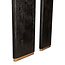 PTMD Zwarte eettafel van massief mangohout met gouden poten | PTMD Liber | 200, 240 of 280 cm
