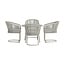 Venture Home Tuinset Tilos – Ronde tuintafel met 4 stoelen met kussens | Lichtgrijze aluminium tuinset voor 4 personen