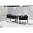 Venture Home Noto bistroset zwart 2 personen – glazen terrastafel met stoelen voor een stijlvolle buiteneethoek op terras of balkon