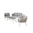 Venture Home Loungeset Virya grijs – Aluminium tuinbank met glazen tafel en kussens | 4 personen