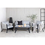 Venture Home Loungeset Virya grijs – Metalen frame met touwvlechtwerk | Bank, 2 fauteuils & glazen tafel met kussens