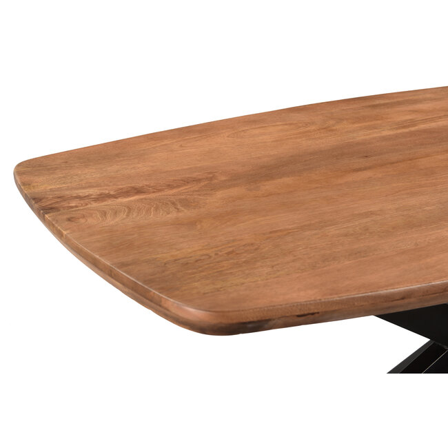 Homerebels Collection Eettafel Jesper – Naturel mangohout met zwart metalen frame | Deens ovale eettafel in 3 maten