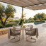 Venture Home Tuinset Tilos – Ronde tuintafel met 4 stoelen met kussens | Lichtgrijze aluminium tuinset voor 4 personen