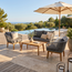 Venture Home Loungeset Chania – Aluminium frame met touwvlechtwerk & acaciahouten salontafel | Bank, 2 fauteuils & kussens voor 4 personen