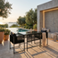 Venture Home Noto bistroset zwart 2 personen – glazen terrastafel met stoelen voor een stijlvolle buiteneethoek op terras of balkon