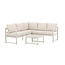 Venture Home Salvador hoekbank met tafel – aluminium loungeset voor buiten met beige kussens, geschikt voor terras, tuin en patio