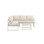 Venture Home Salvador hoekbank met tafel – aluminium loungeset voor buiten met beige kussens, geschikt voor terras, tuin en patio