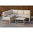 Venture Home Salvador hoekbank met tafel – aluminium loungeset voor buiten met beige kussens, geschikt voor terras, tuin en patio