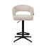 Homerebels Collection Draaibare barkruk met armleuning en rugleuning in beige | In hoogte verstelbaar 64–84 cm | Met voetensteun | Kookeiland & bartafel