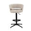 Homerebels Collection Draaibare barkruk met armleuning en rugleuning in beige | In hoogte verstelbaar 64–84 cm | Met voetensteun | Kookeiland & bartafel
