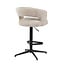 Homerebels Collection Draaibare barkruk met armleuning en rugleuning in beige | In hoogte verstelbaar 64–84 cm | Met voetensteun | Kookeiland & bartafel