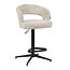 Homerebels Collection Draaibare barkruk met armleuning en rugleuning in beige | In hoogte verstelbaar 64–84 cm | Met voetensteun | Kookeiland & bartafel