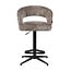 Homerebels Collection Draaibare barkruk met armleuning en rugleuning in taupe | In hoogte verstelbaar 64–84 cm | Met voetensteun | Kookeiland & bartafel