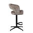 Homerebels Collection Draaibare barkruk met armleuning en rugleuning in taupe | In hoogte verstelbaar 64–84 cm | Met voetensteun | Kookeiland & bartafel
