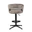 Homerebels Collection Draaibare barkruk met armleuning en rugleuning in taupe | In hoogte verstelbaar 64–84 cm | Met voetensteun | Kookeiland & bartafel