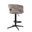 Homerebels Collection Draaibare barkruk met armleuning en rugleuning in taupe | In hoogte verstelbaar 64–84 cm | Met voetensteun | Kookeiland & bartafel