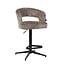 Homerebels Collection Draaibare barkruk met armleuning en rugleuning in taupe | In hoogte verstelbaar 64–84 cm | Met voetensteun | Kookeiland & bartafel