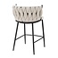 Homerebels Collection Wave barkruk met gevlochten rugleuning - gevlochten barstoel met zwarte poten - zithoogte 65 cm