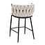 Homerebels Collection Wave barkruk met gevlochten rugleuning - gevlochten barstoel met zwarte poten - zithoogte 65 cm
