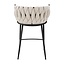Homerebels Collection Wave barkruk met gevlochten rugleuning - gevlochten barstoel met zwarte poten - zithoogte 65 cm