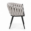 Homerebels Collection Eetkamerstoel Beige ‘Wave Chair’ – Gevlochten rugleuning – Stof – 60x54x78,5 cm