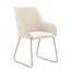 Homerebels Collection  Frisco Drive eetkamerstoel beige – luxe linnenlook stoel met armleuningen en doorgestikte kussens voor een modern of Scandinavisch interieur